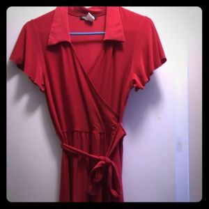 Collared wrap dress
